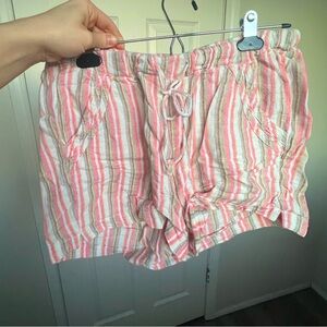 Stripe linen shorts
